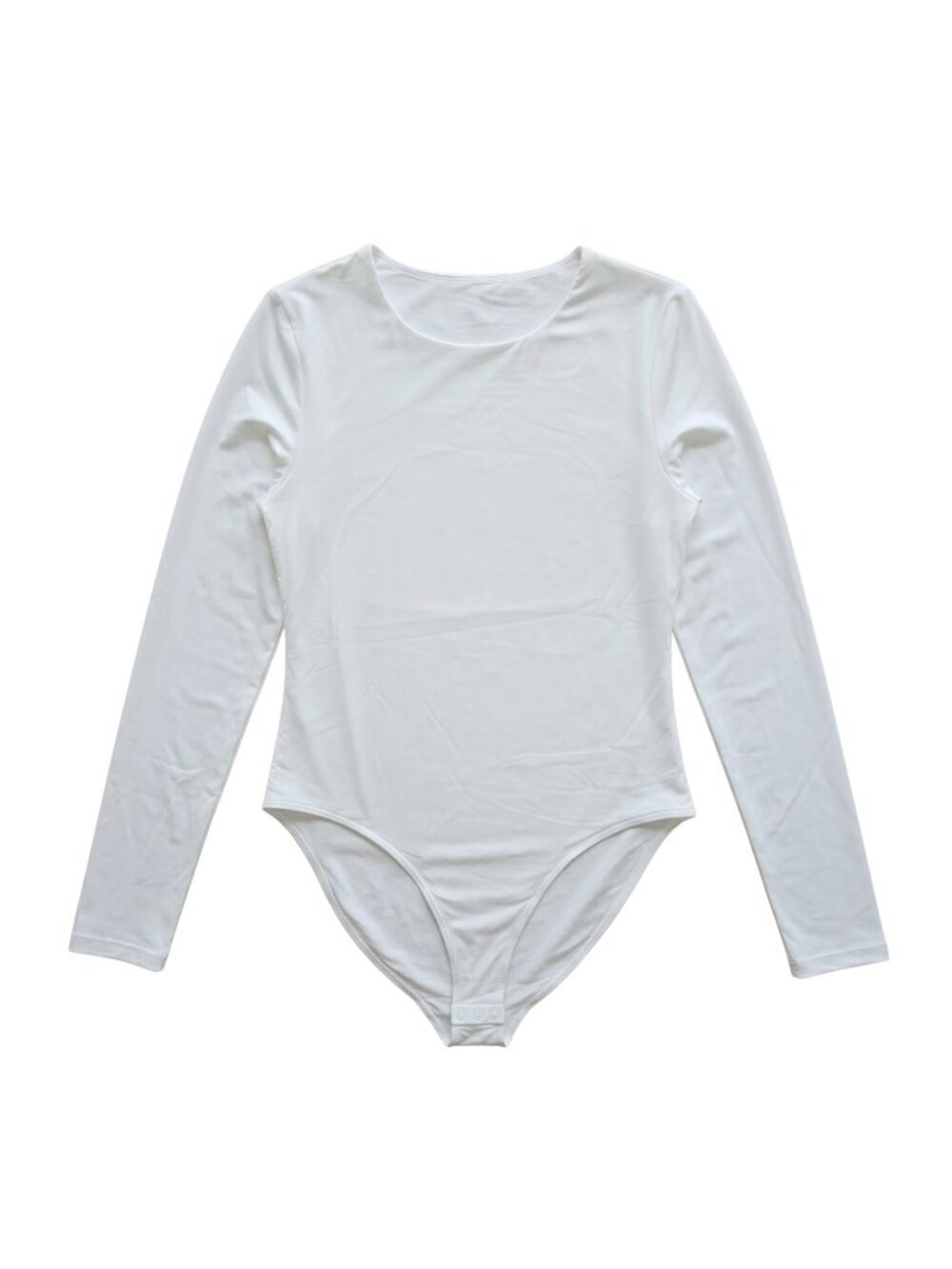 NWOT | Optic White Crew Neck Long Sleeve Sculpting Snap Closure Bodysuit | Large